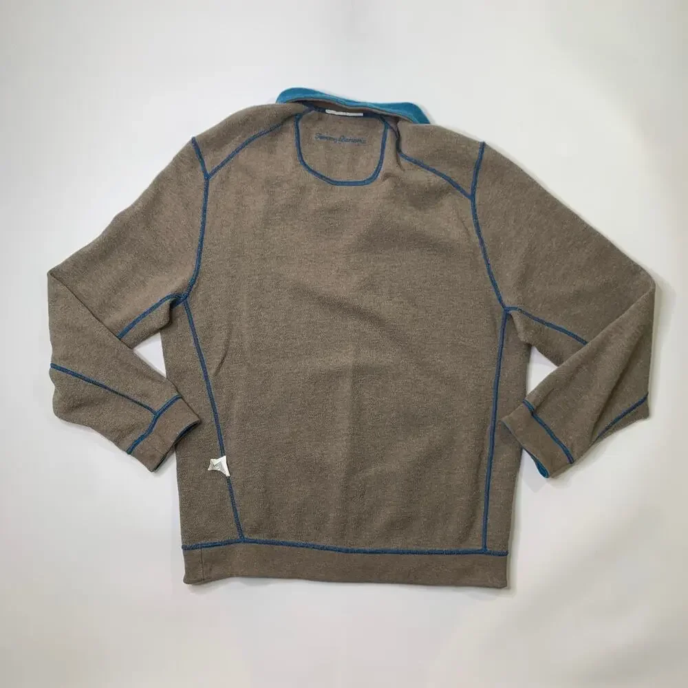 Tommy Bahama Sweatshirt Mens M Medium Flipshore Half Zip Reversible Pullover